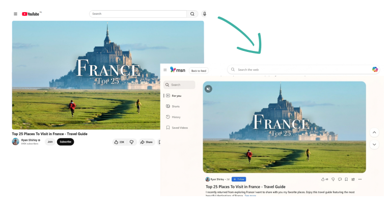 Syndicate YouTube videos to MSN